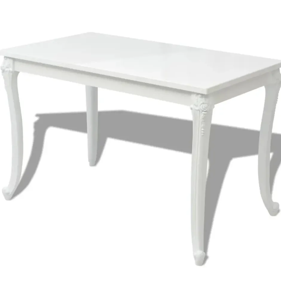 vidaXL - Hoogglans Eetkamertafel - Wit - MDF - 116 x 66 x 76 cm