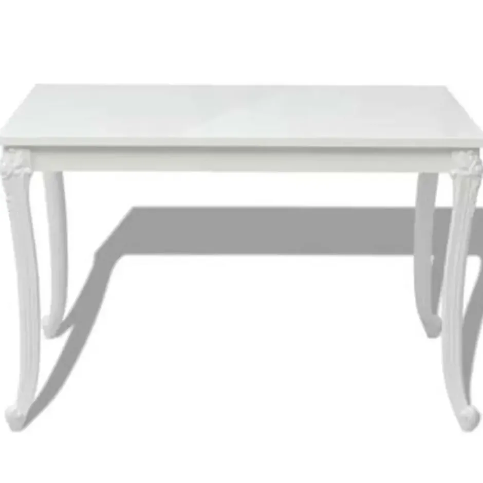 vidaXL - Hoogglans Eetkamertafel - Wit - MDF - 116 x 66 x 76 cm