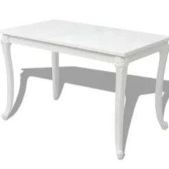 vidaXL - Hoogglans Eetkamertafel - Wit - MDF - 116 x 66 x 76 cm