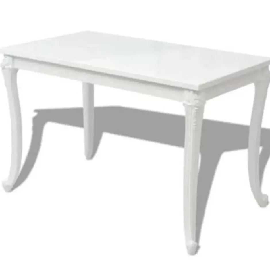 vidaXL - Hoogglans Eetkamertafel - Wit - MDF - 116 x 66 x 76 cm