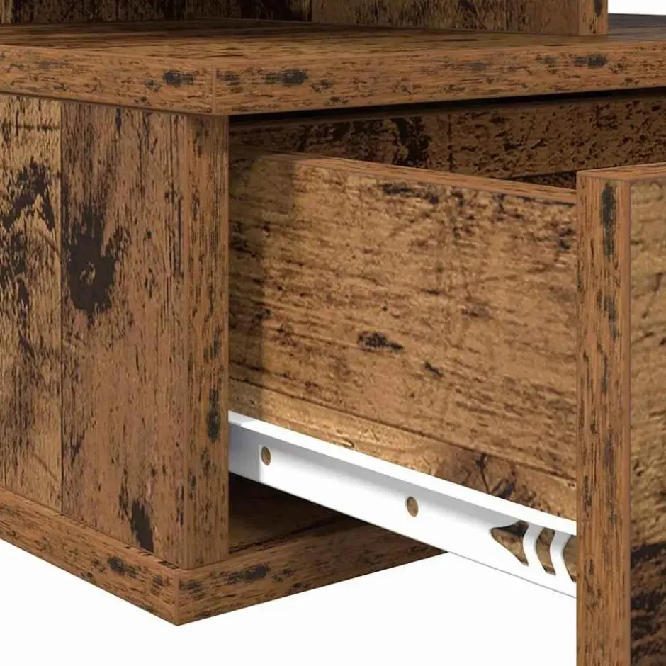 vidaXL - Houten hangende Nachtkastjes met lade - Oud hout - 40x31x27 cm - 2 st