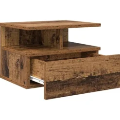 vidaXL - Houten hangende Nachtkastjes met lade - Oud hout - 40x31x27 cm - 2 st
