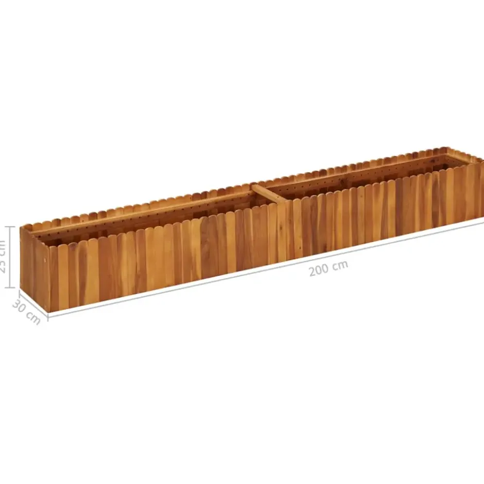 vidaXL - Houten Plantenbak - Bruin - Hout - 200 x 30 x 25 cm