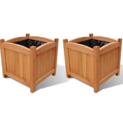 vidaXL - Houten Plantenbak - Bruin - Hout - 2 stuks