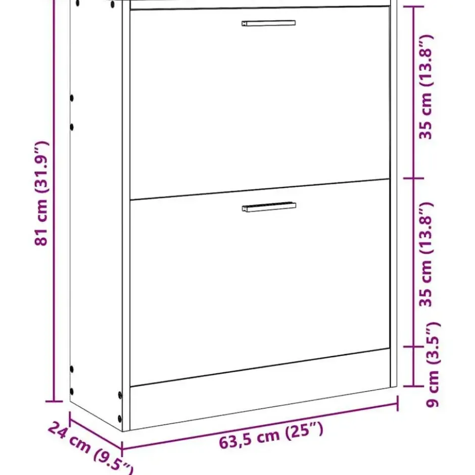 vidaXL - Houten Schoenenkast - Bruin - Hout