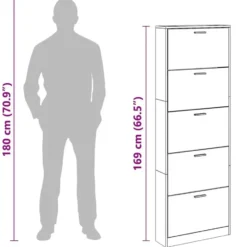 vidaXL - Houten Schoenenkast - Wit - Hout