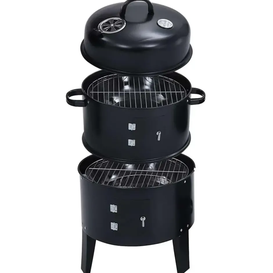 vidaXL - Houtskoolgrill - Zwart - Staal - 40 x 80 cm