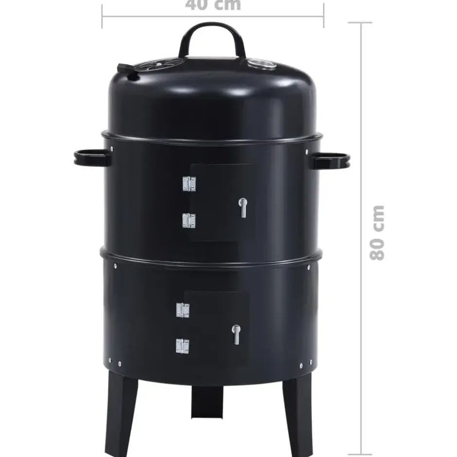 vidaXL - Houtskoolgrill - Zwart - Staal - 40 x 80 cm