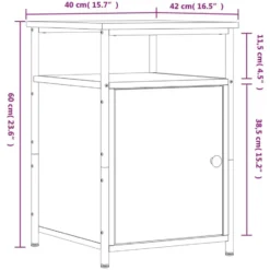 vidaXL - Industrieel Nachtkastjes met deur - Zwart - 40x42x60 cm - Set van 2