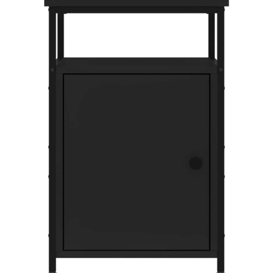 vidaXL - Industrieel Nachtkastjes met deur - Zwart - 40x42x60 cm - Set van 2