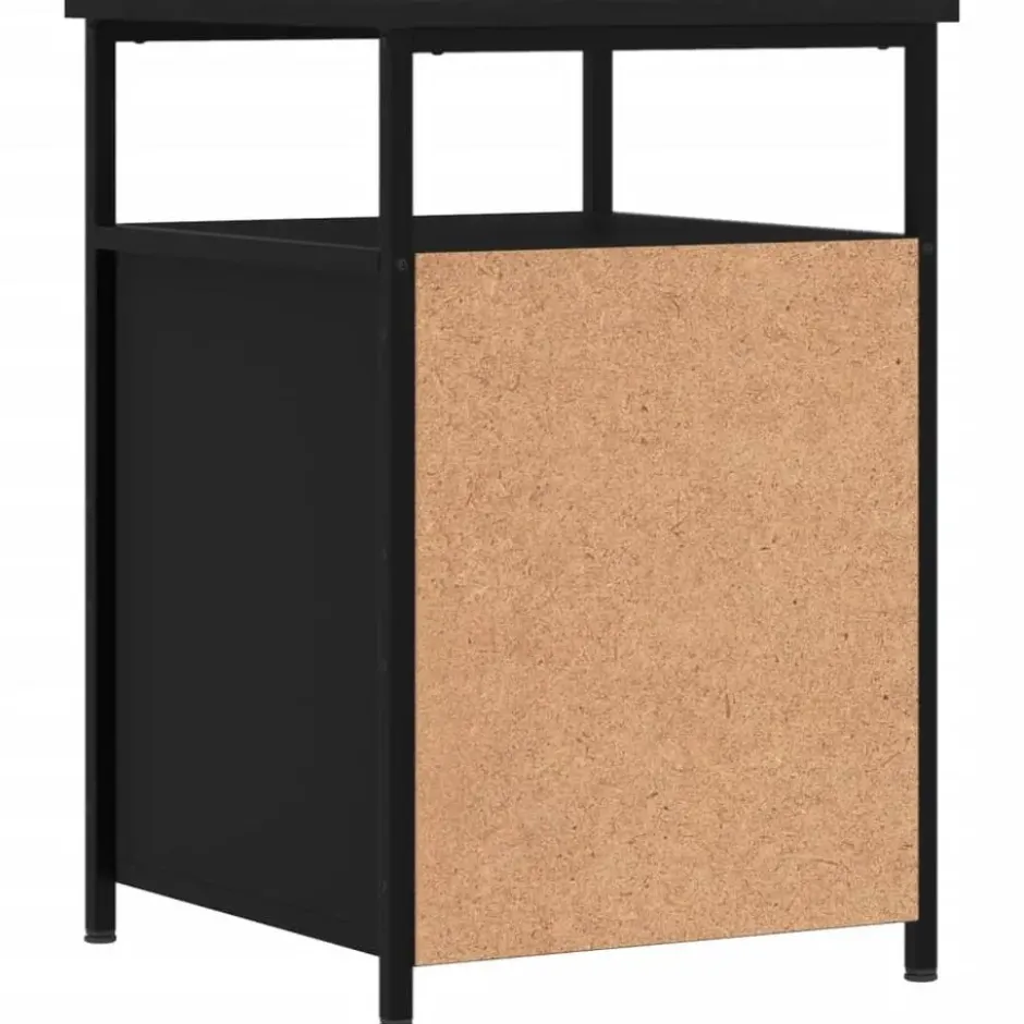vidaXL - Industrieel Nachtkastjes met deur - Zwart - 40x42x60 cm - Set van 2