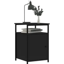 vidaXL - Industrieel Nachtkastjes met deur - Zwart - 40x42x60 cm - Set van 2