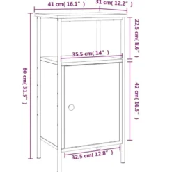 vidaXL - Industrieel Nachtkastjes met deur - Sonoma eiken - 41x31x80 cm - 2 st