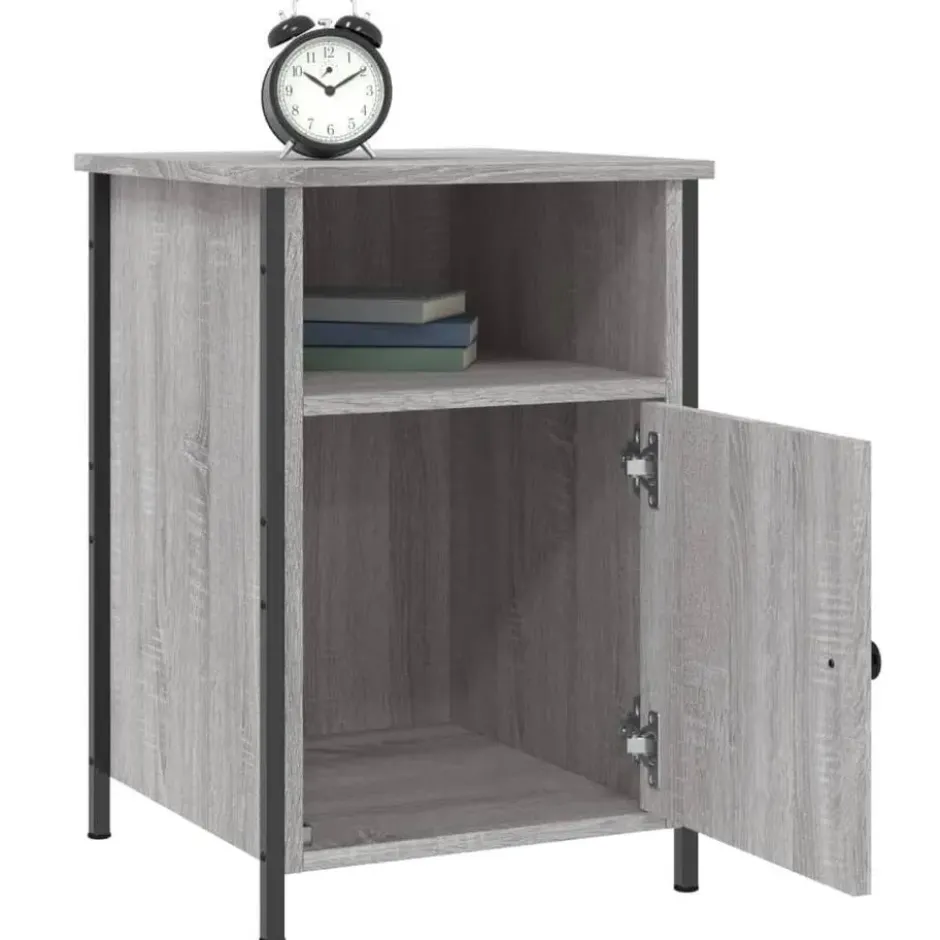 vidaXL - Industrieel Nachtkastjes - Grijs sonoma eiken - 40x42x60 cm - 2 st