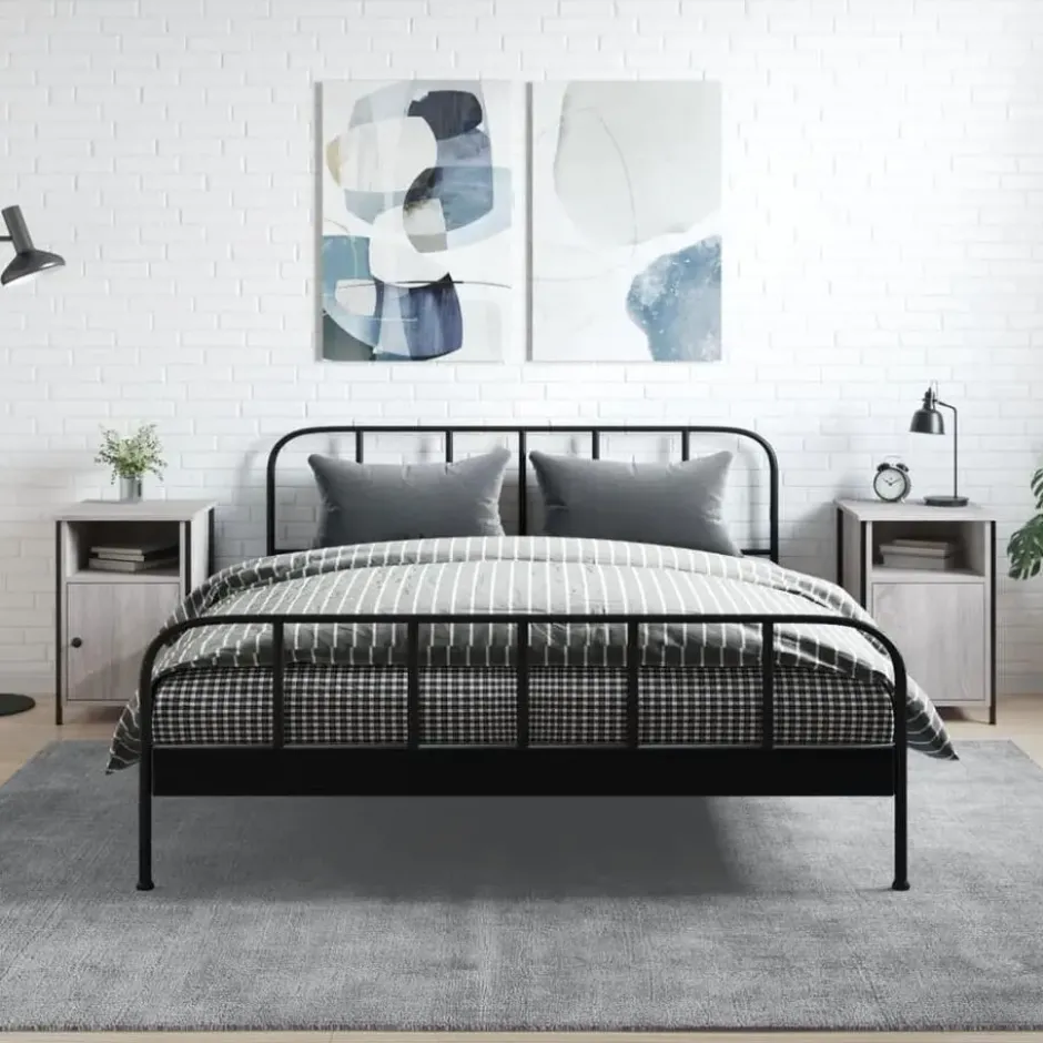 vidaXL - Industrieel Nachtkastjes - Grijs sonoma eiken - 40x42x60 cm - 2 st