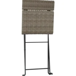 vidaXL - Inklapbare Bistrostoel - Grijs - Poly rattan en staal - 2 stuks