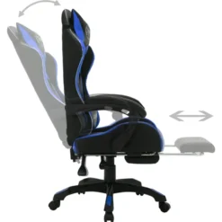 vidaXL - Kantoorstoel - Blauw - Kunstleer