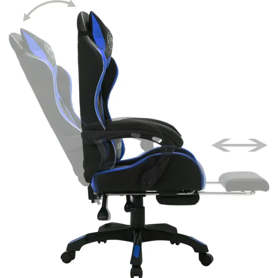 vidaXL - Kantoorstoel - Blauw - Kunstleer
