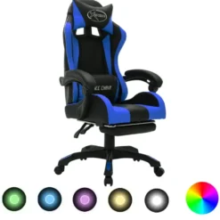vidaXL - Kantoorstoel - Blauw - Kunstleer