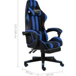 vidaXL - Kantoorstoel - Blauw - Kunstleer