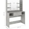 vidaXL - Kaptafel - Grijs - MDF