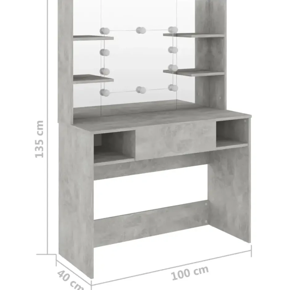 vidaXL - Kaptafel - Grijs - MDF