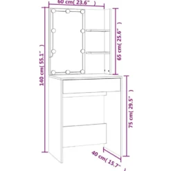 vidaXL - Kaptafel - Wit - Bewerkt hout