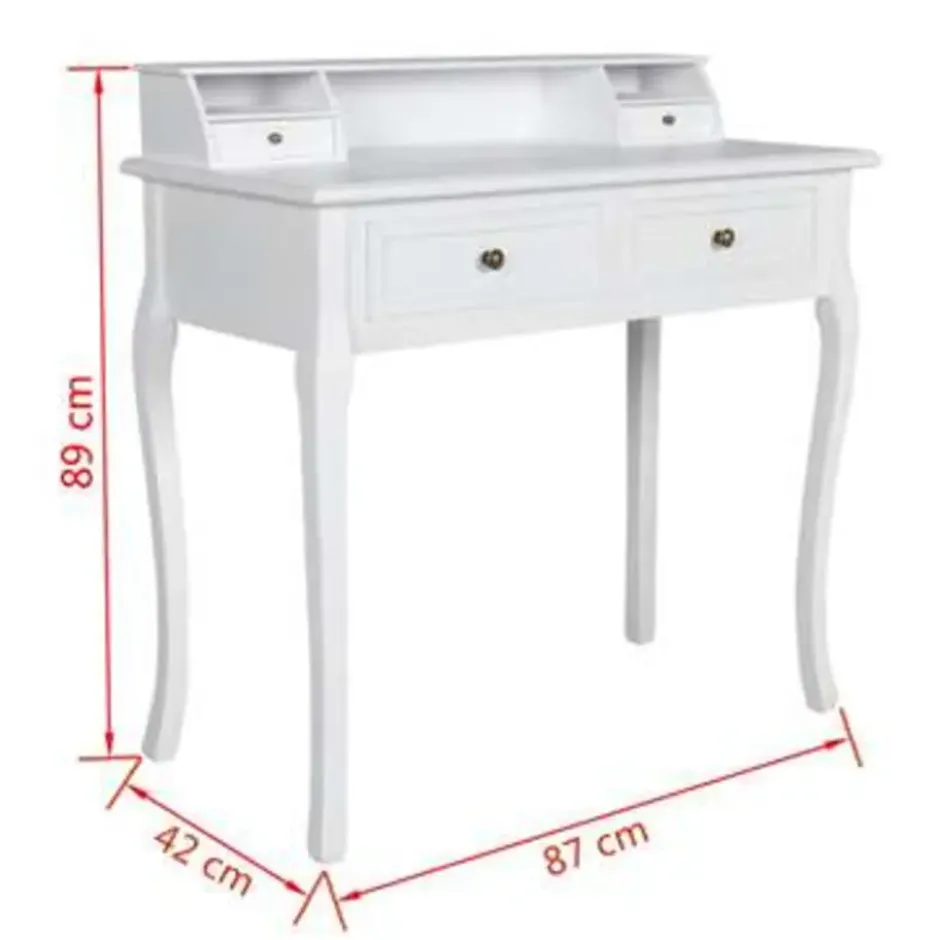 vidaXL - Kaptafel - Wit - Hout