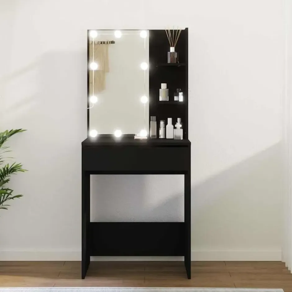 vidaXL - Kaptafel - Zwart - Bewerkt hout