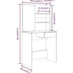 vidaXL - Kaptafel - Zwart - Bewerkt hout
