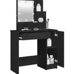 vidaXL - Kaptafel - Zwart - Bewerkt hout