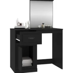 vidaXL - Kaptafel - Zwart - Bewerkt hout
