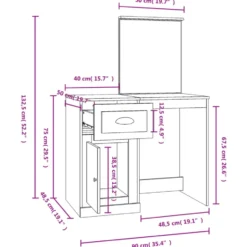 vidaXL - Kaptafel - Zwart - Bewerkt hout