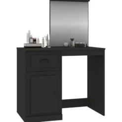 vidaXL - Kaptafel - Zwart - Bewerkt hout