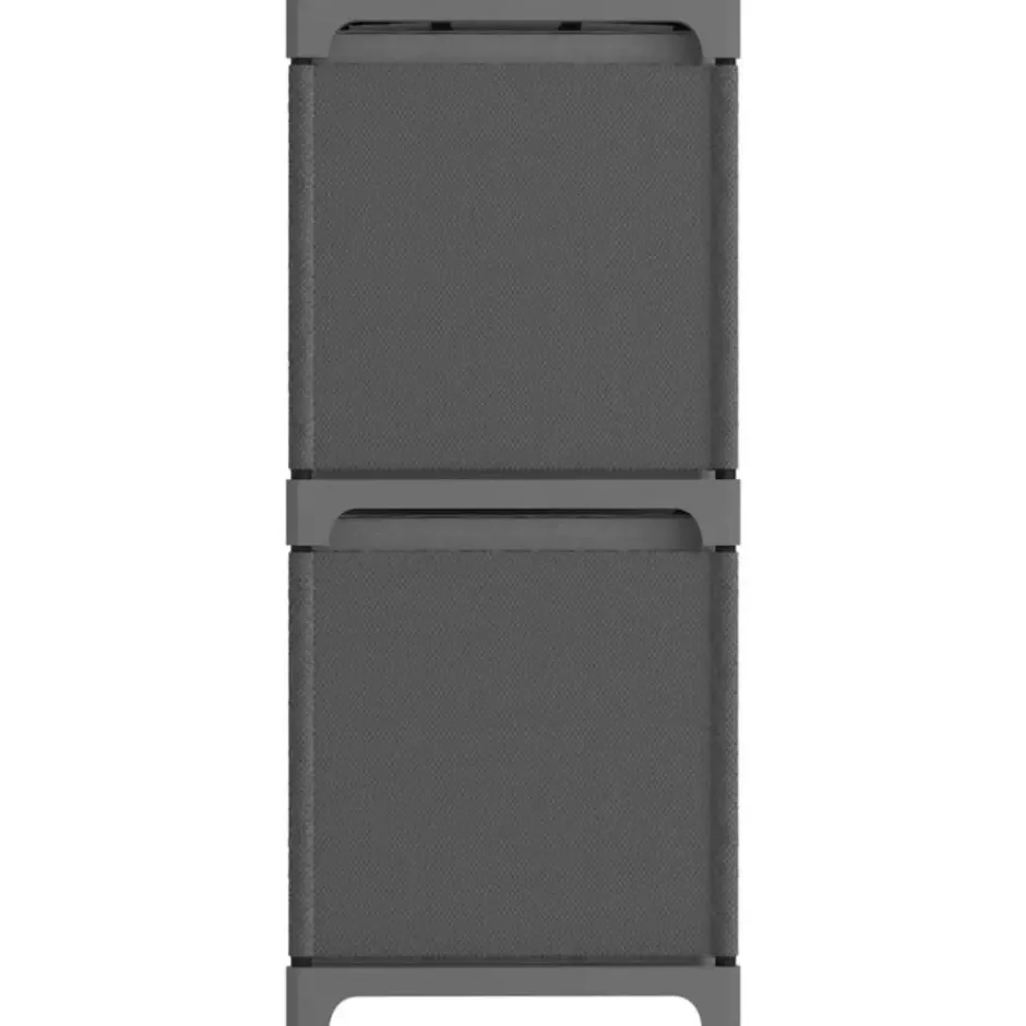 vidaXL - Kast met 6 vakken en grijs stof boxen - Grijs - 103x30x72.5 cm