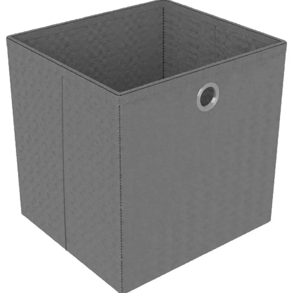 vidaXL - Kast met 6 vakken en grijs stof boxen - Grijs - 103x30x72.5 cm
