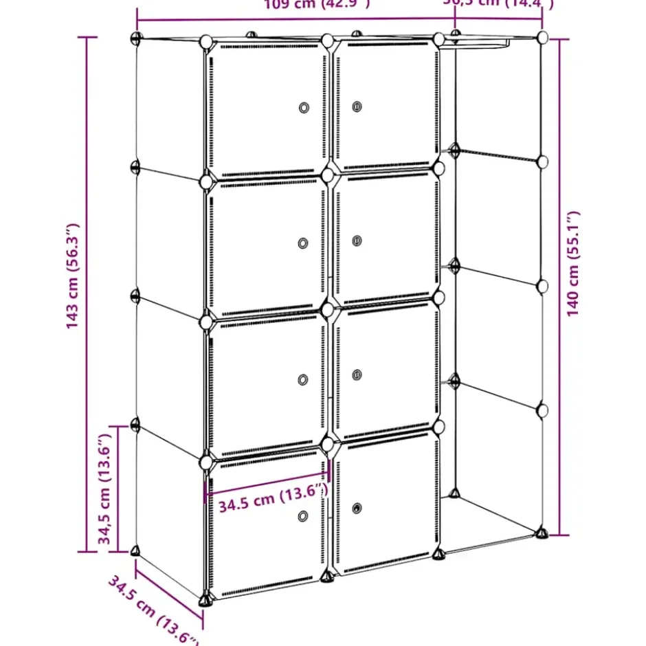 vidaXL - Kast - Zwart - Kunststof