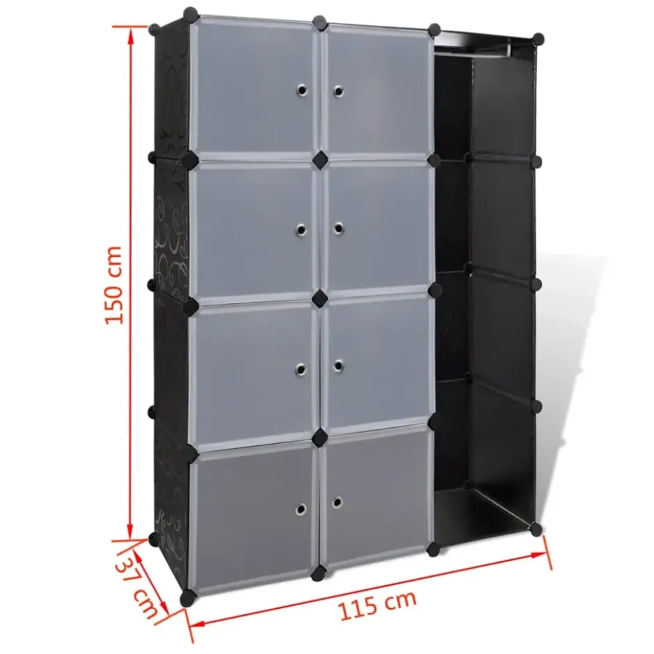 vidaXL - Kast - Zwart - Kunststof