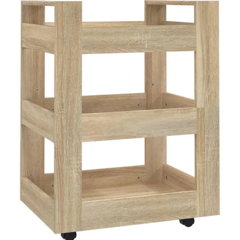 vidaXL - Keukentrolley - Bruin - Bewerkt hout