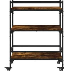 vidaXL - Keukentrolley - Bruin - Bewerkt hout