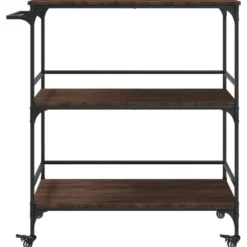 vidaXL - Keukentrolley - Bruin - Bewerkt hout