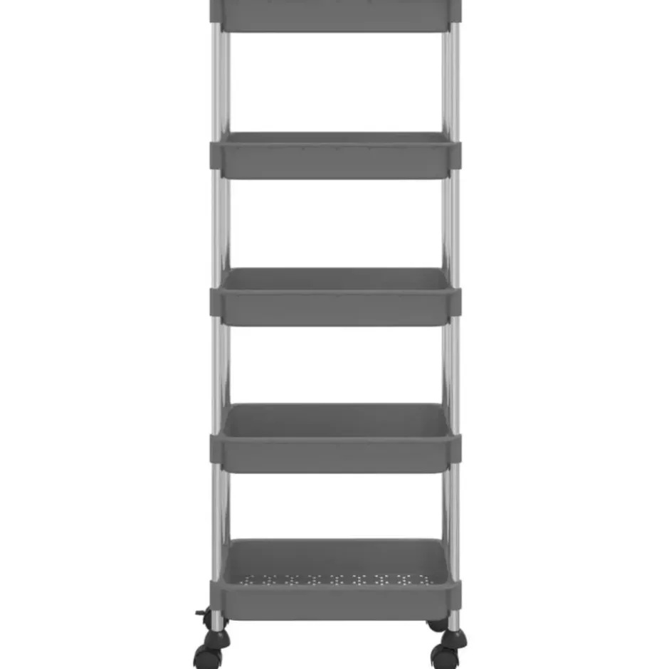 vidaXL - Keukentrolley - Grijs - IJzer