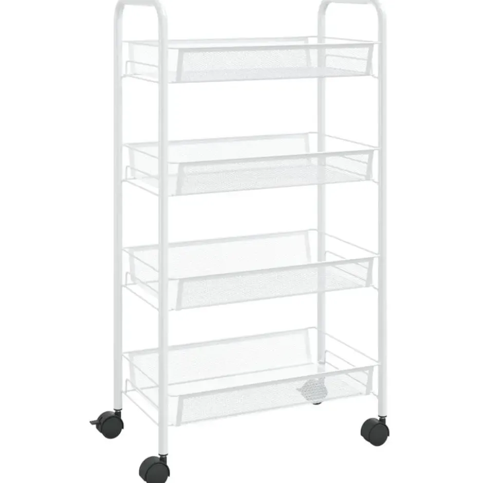 vidaXL - Keukentrolley - Wit - IJzer - 46 x 26 x 85 cm