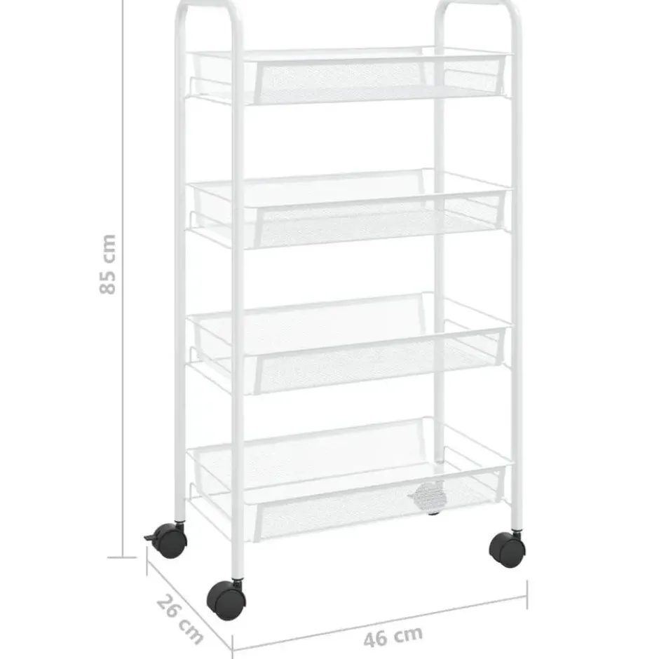 vidaXL - Keukentrolley - Wit - IJzer - 46 x 26 x 85 cm