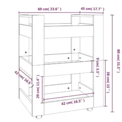 vidaXL - Keukentrolley - Zwart - Bewerkt hout