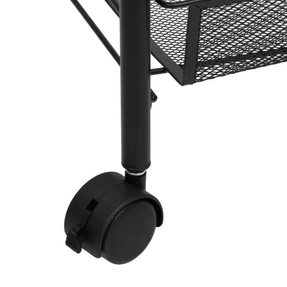 vidaXL - Keukentrolley - Zwart - IJzer - 46 x 26 x 85 cm