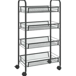 vidaXL - Keukentrolley - Zwart - IJzer - 46 x 26 x 85 cm