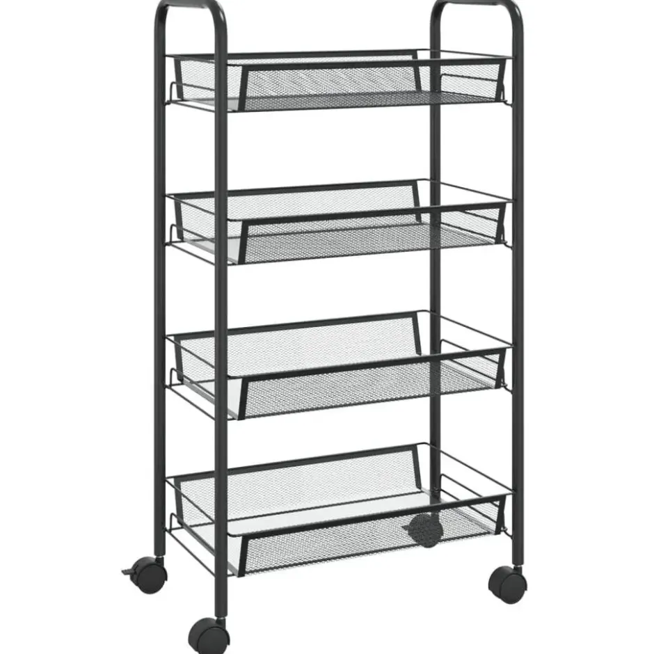 vidaXL - Keukentrolley - Zwart - IJzer - 46 x 26 x 85 cm