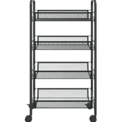 vidaXL - Keukentrolley - Zwart - IJzer - 46 x 26 x 85 cm