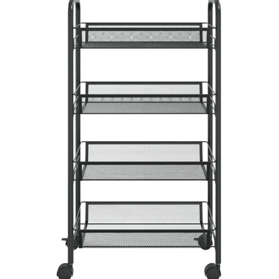 vidaXL - Keukentrolley - Zwart - IJzer - 46 x 26 x 85 cm